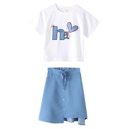 Meisjes T-shirt en rok L1510