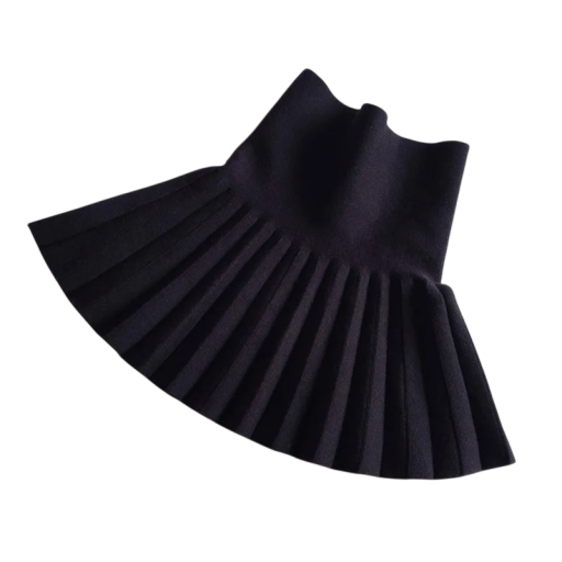 Meisjesskirt Effen Geplooid Hoge Taille Boven de Knie Acryl Katoen Elegante School- en Vrijetijdsshort