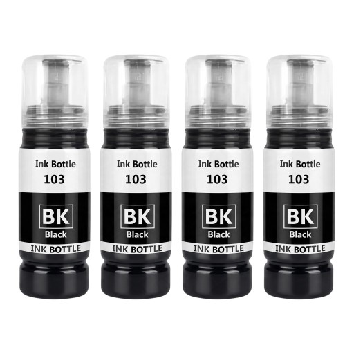Μελάνι 103 4 τεμάχια 70 ml Μαύρο μελάνι Για εκτυπωτές Epson EcoTank L1110 L3100 L3110 L3111 L3116 L3150 L3151 L3156 L3160 και 5190