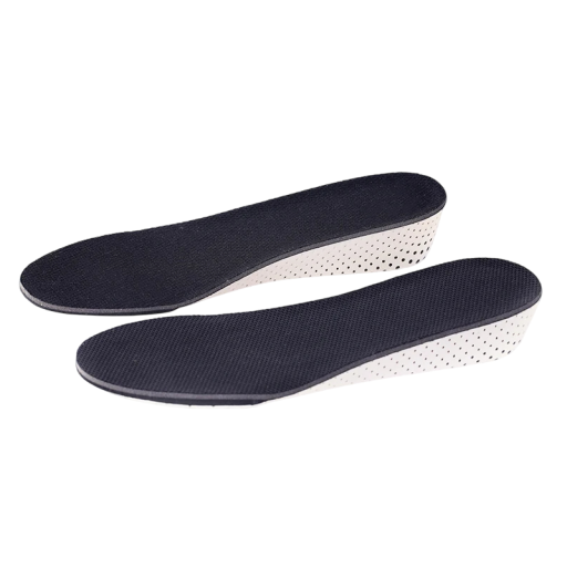 Memory Foam-Schuheinlagen, Farbe Schwarz, Höhe 4 cm, Höhenvergrößerung, orthopädische Einlegesohlen, Stoßdämpfung, Komfort für Gehen, Arbeit, Sport