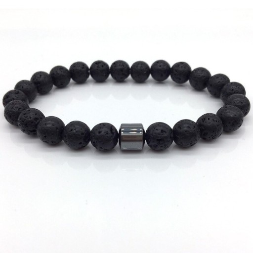 Men's Beaded Bracelet with Hematite