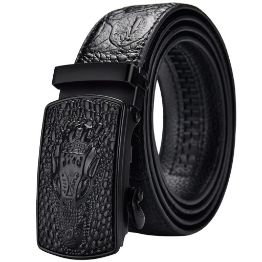 Men's Belt with Crocodile Pattern