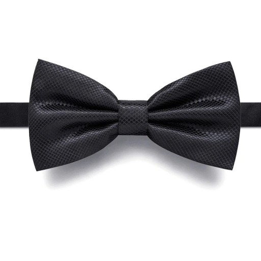 Men's Black Bow Tie with Pattern Elegant Accessory Formal Style Quality Material Adjustable Size For Weddings Balls Parties Tuxedo Suit