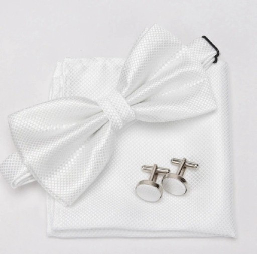 Men's Bow Tie, Pocket Square and Cufflinks