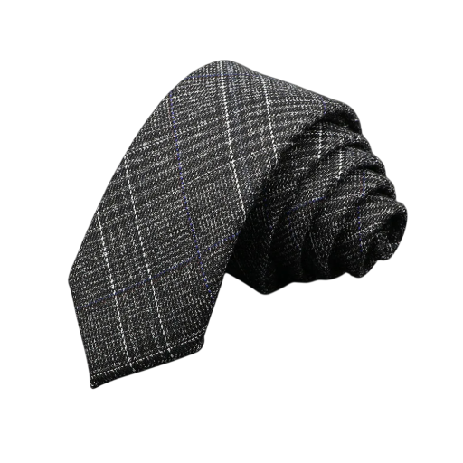 Men's Cotton Check Tie Elegant Narrow Tie 145 x 6 cm Modern Patterned Tie Stylish Accessory for Men for Work and Social Events