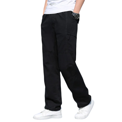Men's Cotton Summer Cargo Trousers Casual Work Trousers with Pockets Lightweight Breathable Material Comfortable Straight Fit for Men