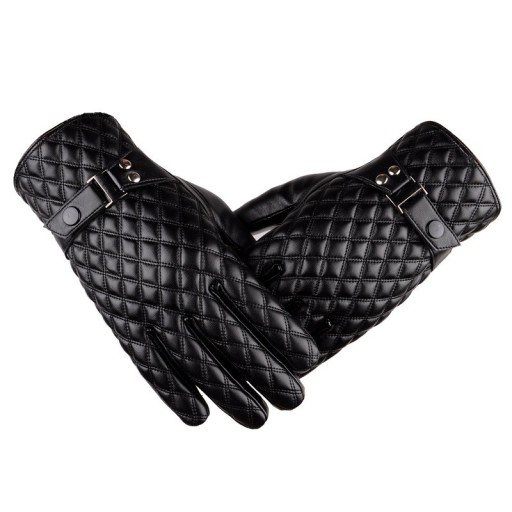Men's Leather Gloves with Strap