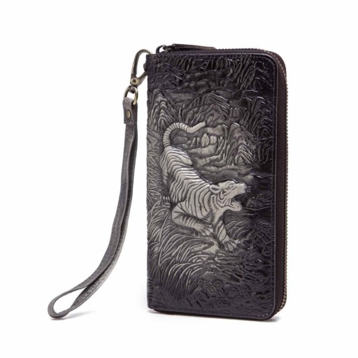Men's Leather Wallet with Tiger