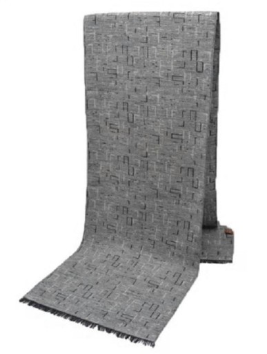 Men's Patterned Scarf - Grey