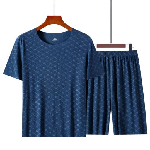 Men's Pyjama T-Shirt and Shorts Short Sleeve Lightweight Material Polyester Rayon Patterned Comfortable Sleepwear for Home