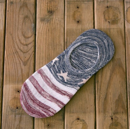 Men's Short Socks with Stripes and Stars