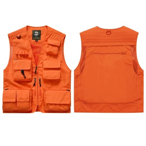 Men's Vest with Multiple Zip Pockets and Zip Fastening Polyester for Fishing, Hiking, Photography and Outdoor Activities