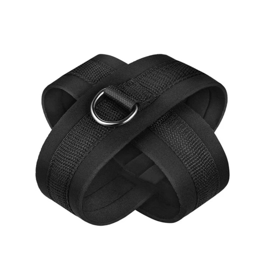 Menottes en forme de X pour restreindre le mouvement lors de jeux BDSM, construction confortable et robuste avec des mousquetons en métal, emballage discret