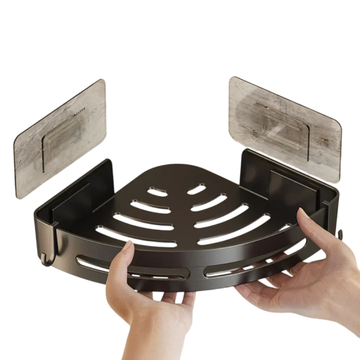 Mensola angolare per bagno senza foratura 30,5x22x4,5 cm Supporto adesivo per doccia Mensola di plastica Capacità fino a 15 kg Organizzatore per bagno