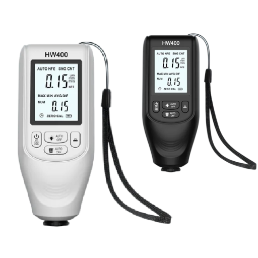 Merač hrúbky laku auta HW400 tester náteru karosérie rozsah 0-2000 μm a rozlíšenie 1 μm pre železné aj hliníkové podklady kontrola ojazdených vozidiel