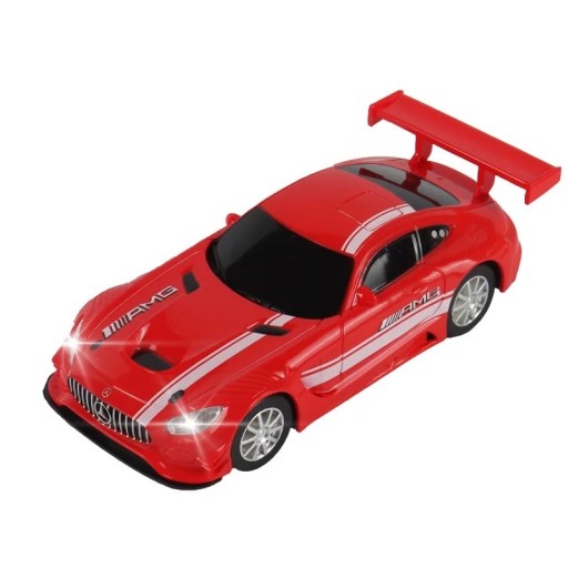 Mercedes-AMG GT3 autómodell 1:43 Piros színű Műanyag autóverseny rendőrautó Játék gyerekeknek Gyűjthető modell Ajándék