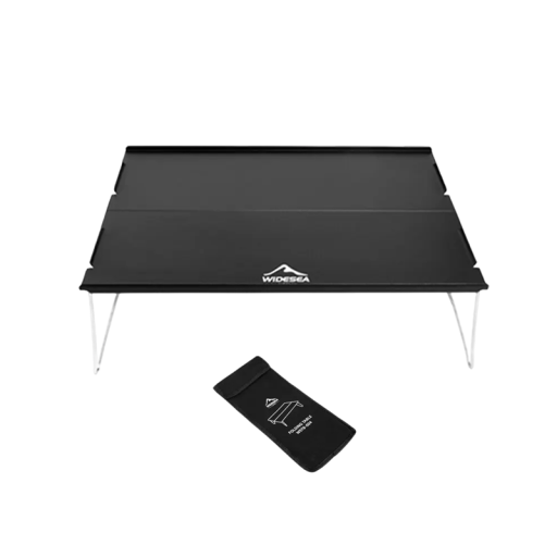 Mesa de viaje plegable 35 x 25 x 10,5 cm Aleación de aluminio y acero inoxidable Diseño portátil ligero Camping Picnic Bolsa de almacenamiento