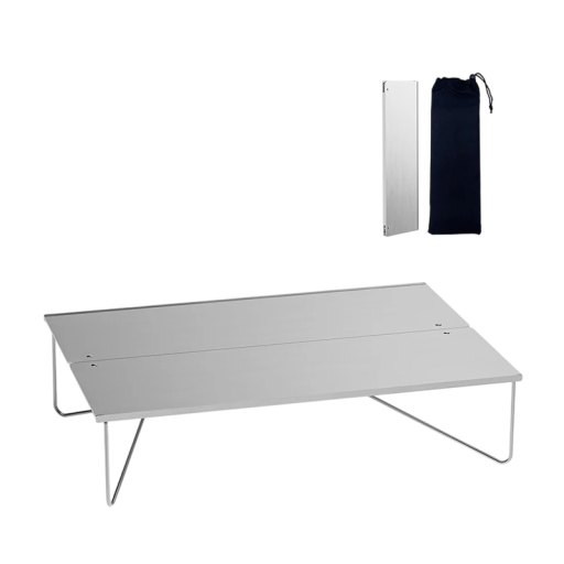 Mesa plegable de aluminio ultraligera 29,7 x 21 x 7,8 cm Mesa mini portátil resistente para acampar picnic senderismo peso 395 g