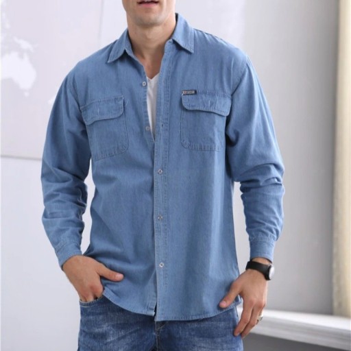 Męska koszula jeansowa F632