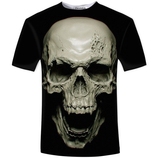 Męska koszulka 3D - Czaszka wampira