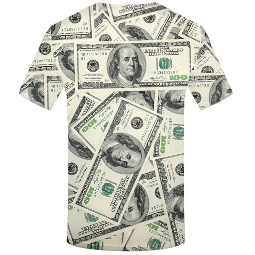 Męska koszulka z nadrukiem 3D - Dolary