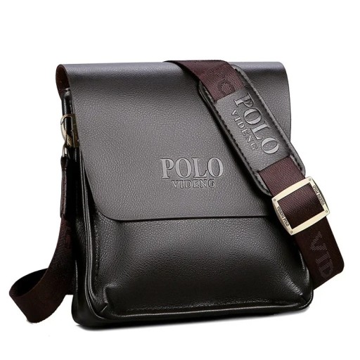 Męska pionowa skórzana torba typu crossbody 24×21×7 cm Codzienna biznesowa torba polo na ramię Torba na dokumenty Paul Elegancka, modna torba na co dzień