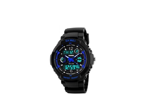 Męski cyfrowy zegarek sportowy - niebieski