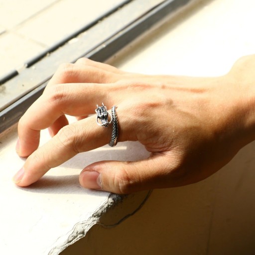 Męski smoczy pierścionek D2131