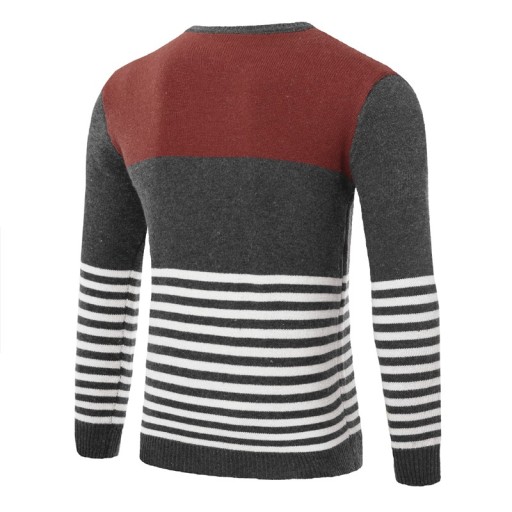 Męski sweter w paski J1560