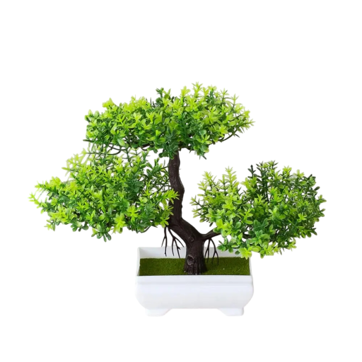 Mesterséges bonsai fa 20x18 cm cserépben Hamis virág Otthoni dekoráció Kis bonsai fa lakberendezési valósághű növényápolás nélkül