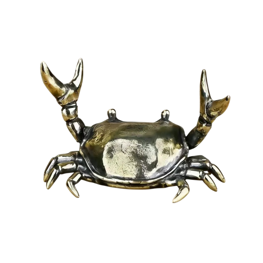 Metal Crab Decoration 5.4 x 3.1 x 2.9 cm Pencil Holder Small Items Holder Crab Figurine Made of Metal Alloy Desk Decoration