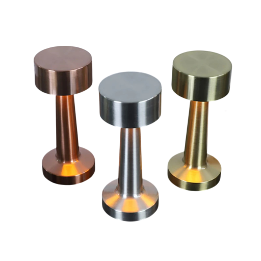 Metal Rechargeable Touch Lamp 21 x 9 cm LED Table Light USB-C 5V 3W 3 Colours of Light Decorative Lamp for Restaurants and Bars