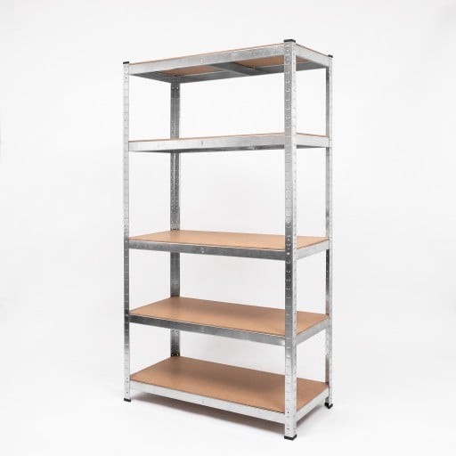 Metal Shelf 5 Shelves 200 x 100 x 50 cm Load Capacity 175 kg per Shelf Tool-Free Assembly MDF Shelves Silver For Workshop and Garage