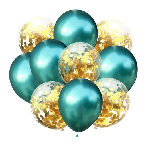 Metalické balónky s konfetami 10 ks