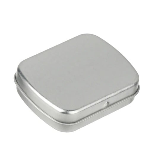 Metallbox für Schmuck und Kleinigkeiten 5,8 × 4,5 × 1,5 cm mit öffnendem Deckel für Medikamente Bonbons