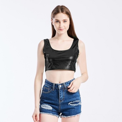 Metallic crop top för damer B235
