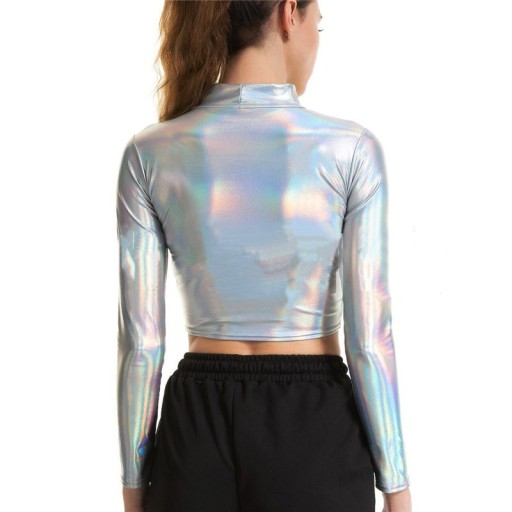 Metallisk crop top til kvinder