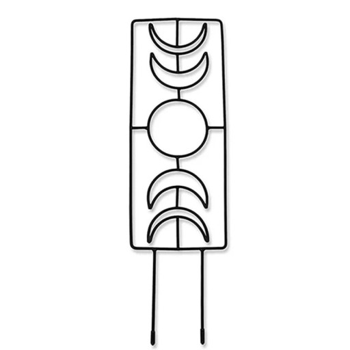 Metallpflanzenstütze mit Halbmond und Kreis in der Mitte 36 × 10 cm Gartenstütze für Kletterpflanzen und Leitung der Triebe