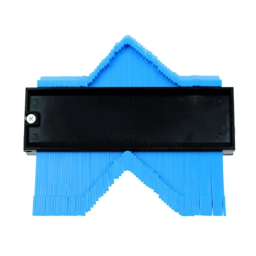 Métrica de contorno para perfis 12 x 3 cm Modelo azul Ferramenta de cópia de contornos Medidor de formas Modelo de plástico