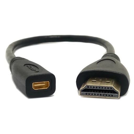Micro HDMI til HDMI forlængerkabel F/M 20 cm