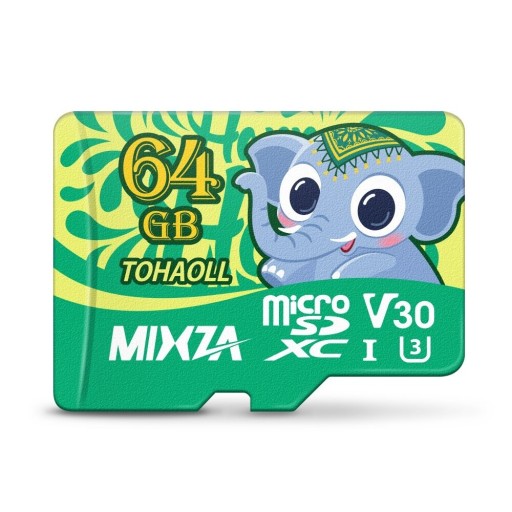 Micro SDHC/SDXC -muistikortti elefantilla, 2 kpl.