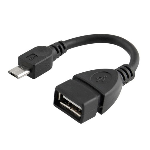Micro USB Male to USB Female Adapter with Short Cable For connecting USB accessories to devices with a Micro USB socket Black colour