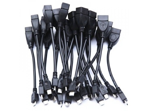 Micro USB mannelijke naar USB vrouwelijke adapter 3 stuks Korte kabel voor het aansluiten van USB-accessoires op apparaten met Micro USB Lengte 13 cm