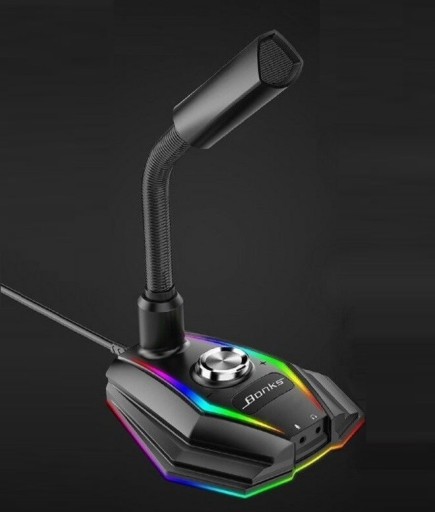 Microfon desktop cu iluminare de fundal RGB