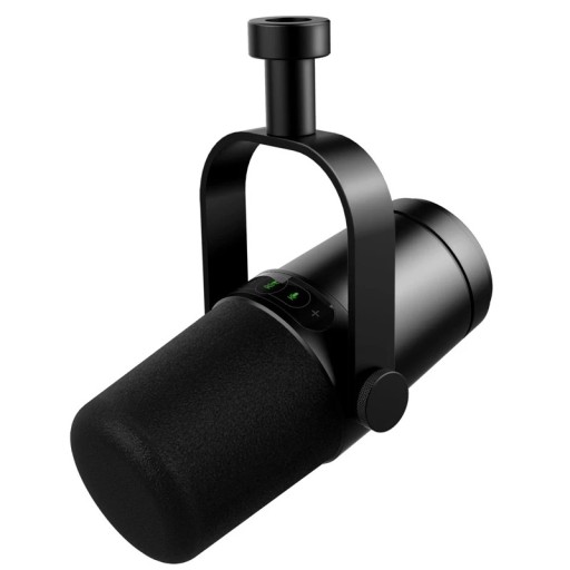 Microfon podcast dinamic cu răspuns de frecvență opțional USB și XLR rotativ 360 de grade cu buton de mutare negru pentru înregistrări de studio