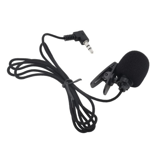Microfone de lapela com conector de 3,5mm 1,1 m Gravação omnidirecional sem bateria Microfone mini com clip para dispositivos móveis Android e Windows