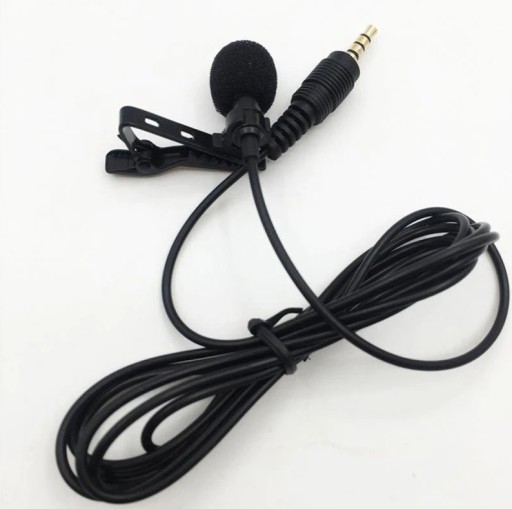 Microfone de lapela com conector jack de 3,5 mm