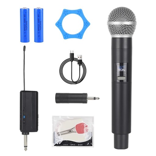 Microphone cravate sans fil 2.4G avec récepteur USB C pour Android avec réduction de bruit et possibilité de charge pendant l'utilisation