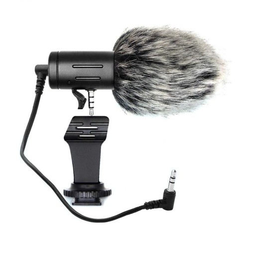 Microphone pour appareil photo avec protection contre le vent