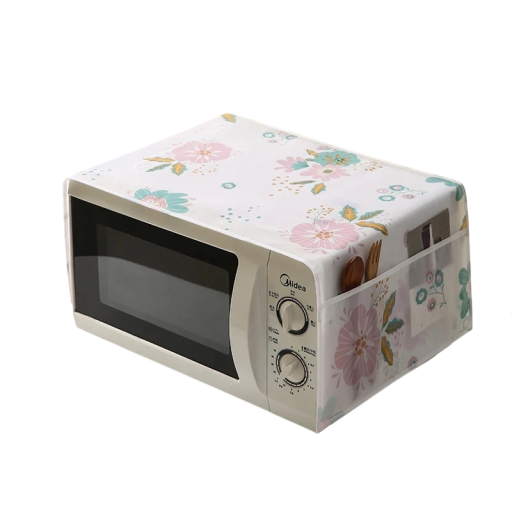 Microwave Oven Protective Cover 85 x 35 cm Waterproof Cover with Pockets Floral Design Against Dust and Dirt